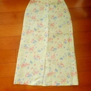 Linen Pastel Floral Skirt